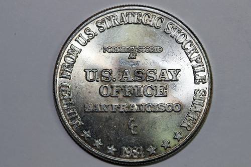 ◇ 1981 ONE TROY OUNCE .999 31.1g FINE SILVER ROUND U.S ASSAY