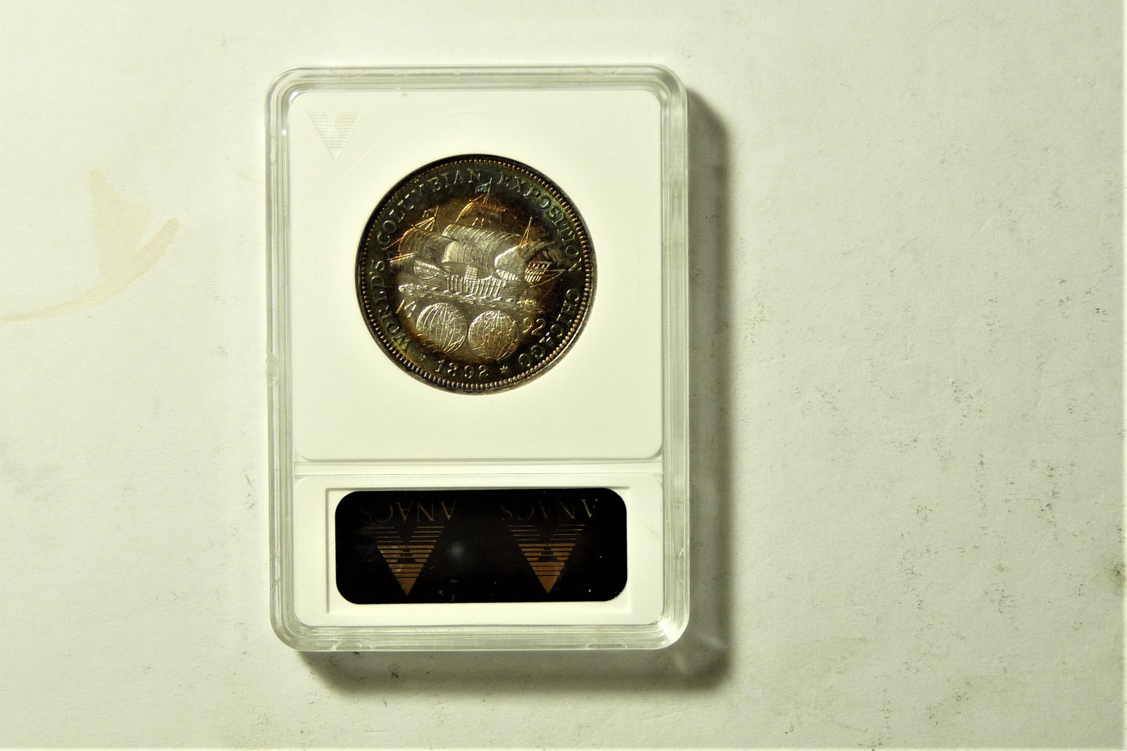 1892 1893 COLUMBIAN EXPOSITION HALF DOLLAR BEAUTIFUL TONING  ANACS COMM 005