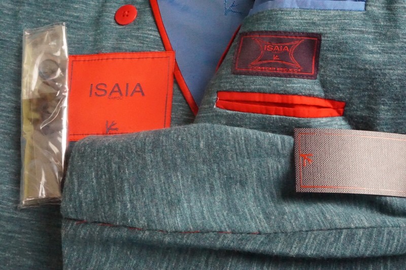 Isaia Wool Blend Heathered Teal Comfort Project Jacket Sport Coat