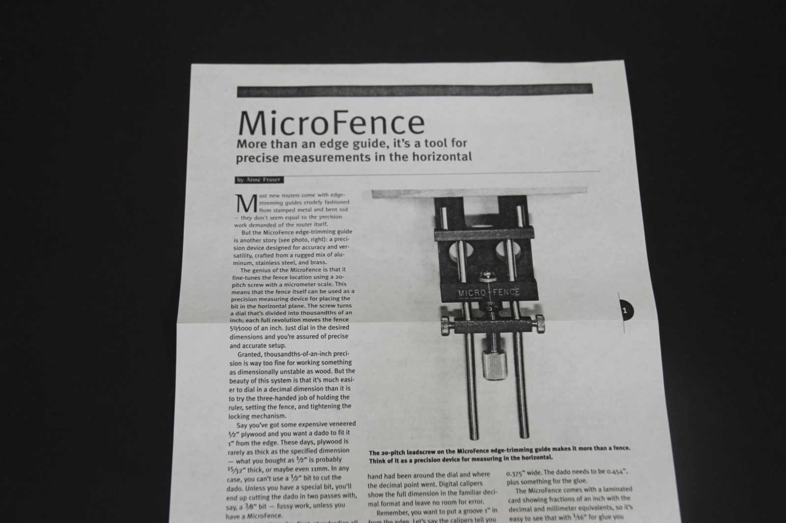Micro Fence Router Fence Micrometer Edge Guide System model A