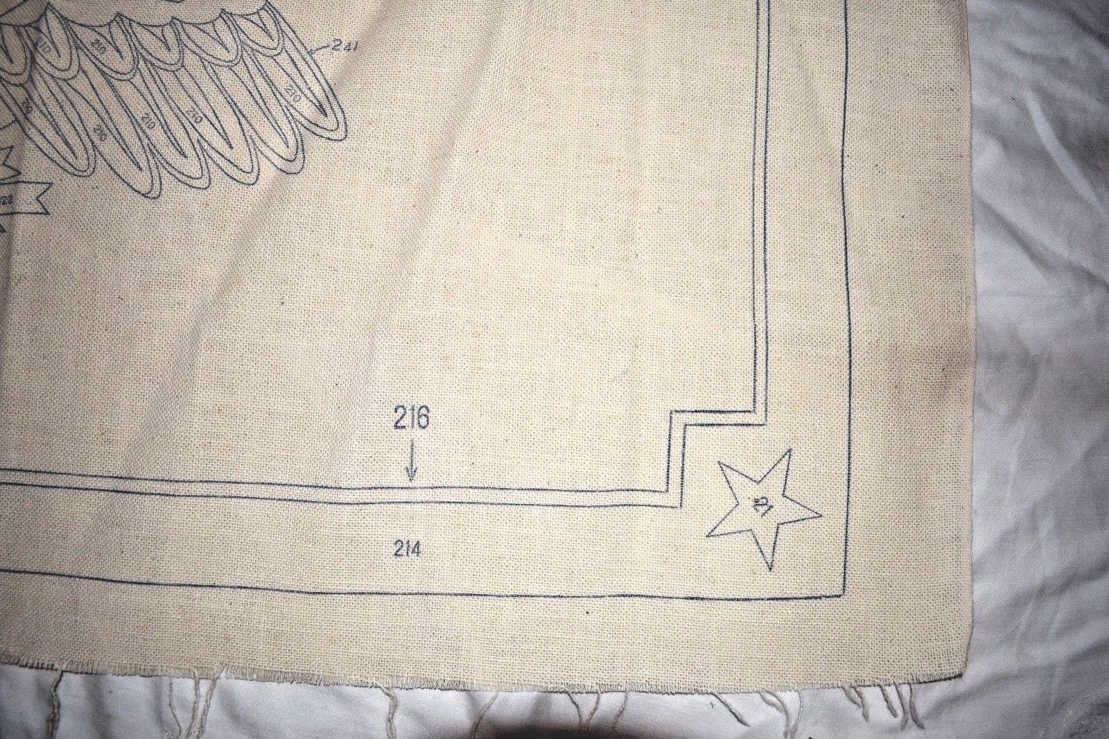 VTG Hook Rug Canvas Patriotic American Eagle US Great Seal Arrows