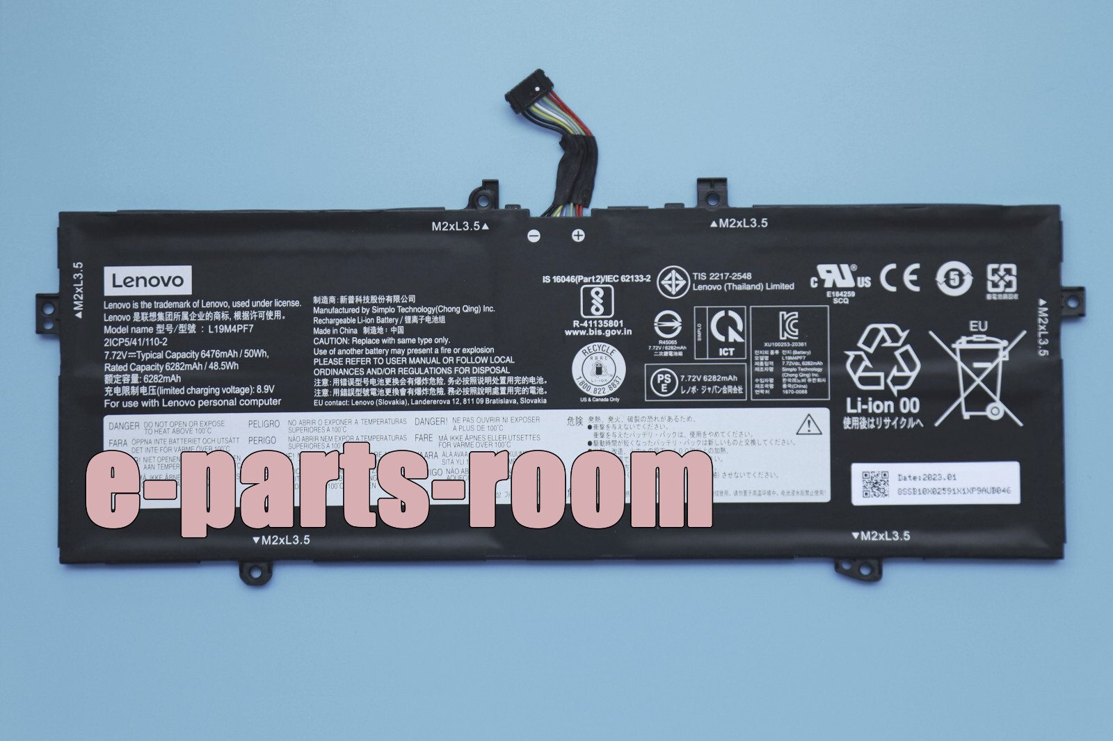 Lenovo純正 バッテリーL19M4PF4 Genuine L19D4PF5 L19M4PF7 Battery For Lenovo Yoga 13S 2021