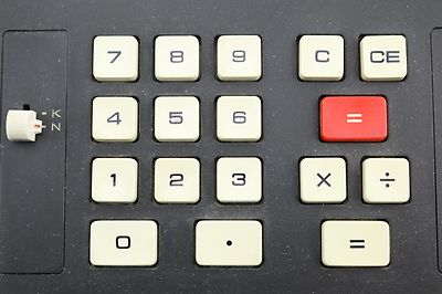 Vintage Sharp Electronic Calculator ELSI 803 & Cover Desk Top Office Computing