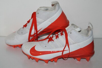 Nike Huarache Alpha 6 Lacrosse Cleats, #904581-188, White/Orange, Mens US 12.5