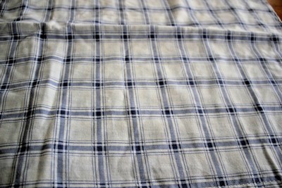 Blue and White Plaid Tailored Standard Pillow Shams