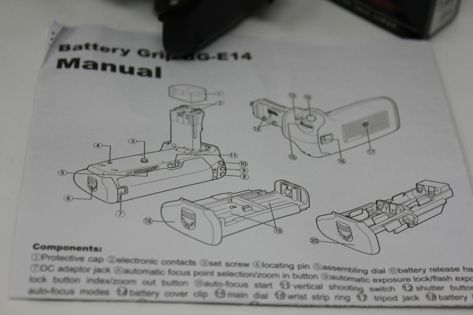 DSTE Pro BG-E14 Vertical Battery Grip + 2x LP-E6 LP-E6N for Canon EOS 70D 80D SL