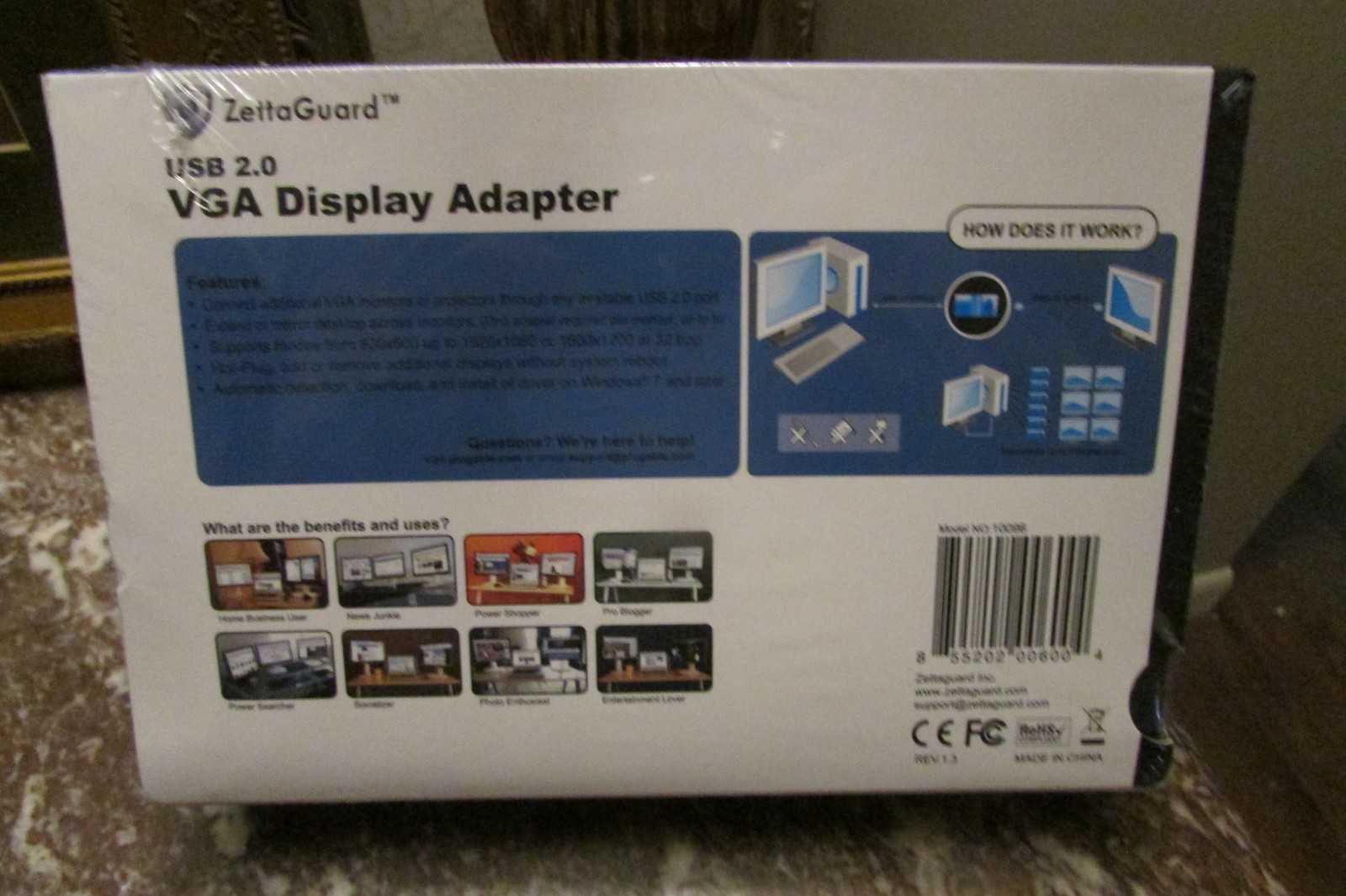 Zettaguard USB 2.0 to VGA Multi Display / Video Graphics Adapter for Monitors...