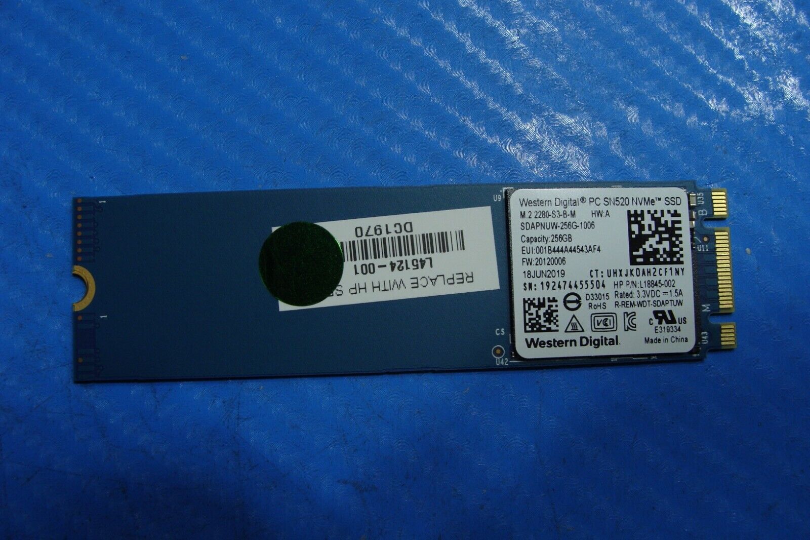 HP Probook 450 G6 WD 256GB NVMe M.2 SSD Solid State Drive HP Probook 450 G6 WD 256GB NVMe M.2 SSD Solid State Drive