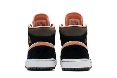 Pre-owned Jordan Air  Wmns Air  1 Mid Se 'peach Mocha' Dh0210-100 In White/apricot/agate/black