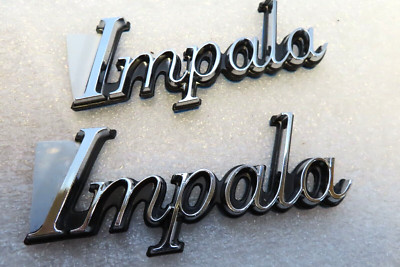 NOS OEM 1977 - 1985 Chevy Impala badge emblem set nameplate roof sail panel