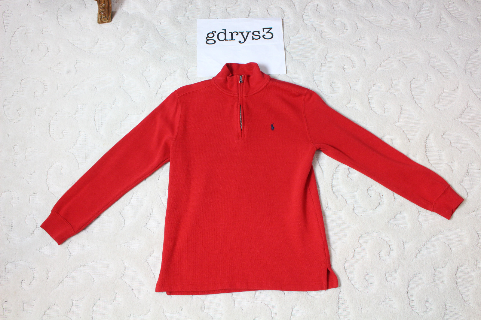 Polo Ralph Lauren Quarter Zip Sweater Boys L (14-16) Red | eBay