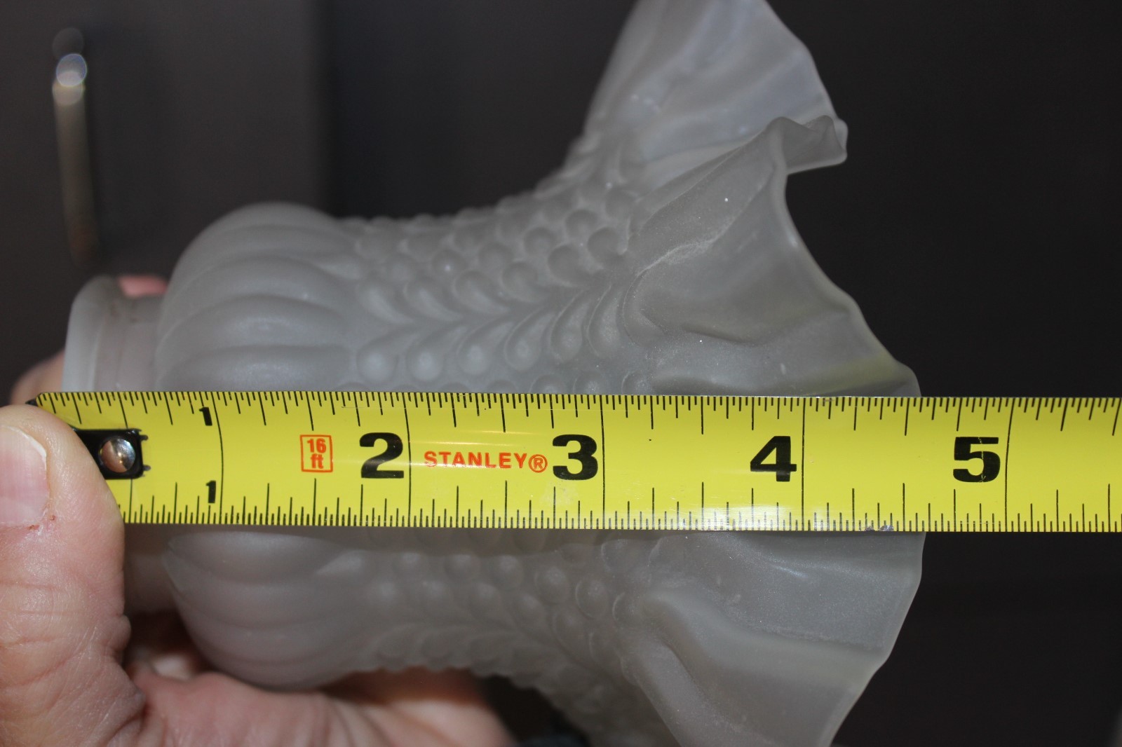 lot of 2 Vintage Frosted Glass Tulip Lamp/Ceiling fan light shade  4-3/4