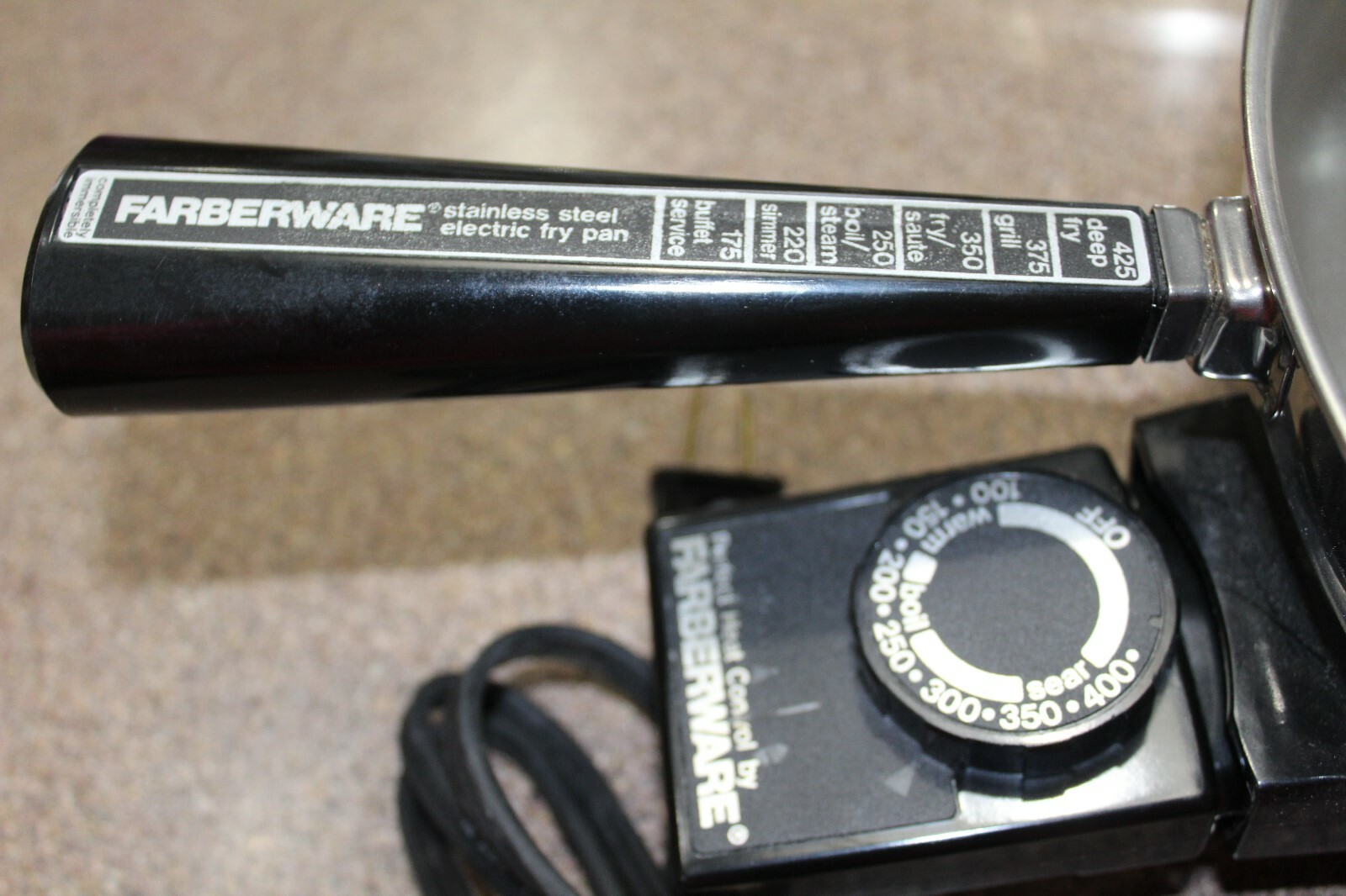 Vintage Farberware Electric Frypan 310-b Stainless Steel 12