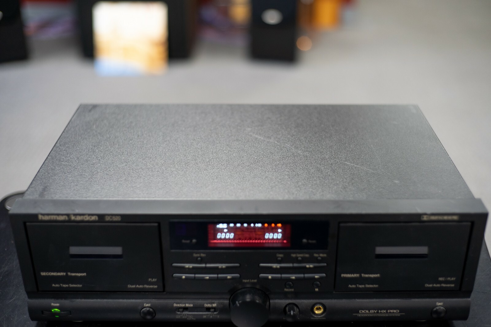 Harman Kardon Dual Cassette Deck Player Record DC520 Auto Reverse HX Pro Tested