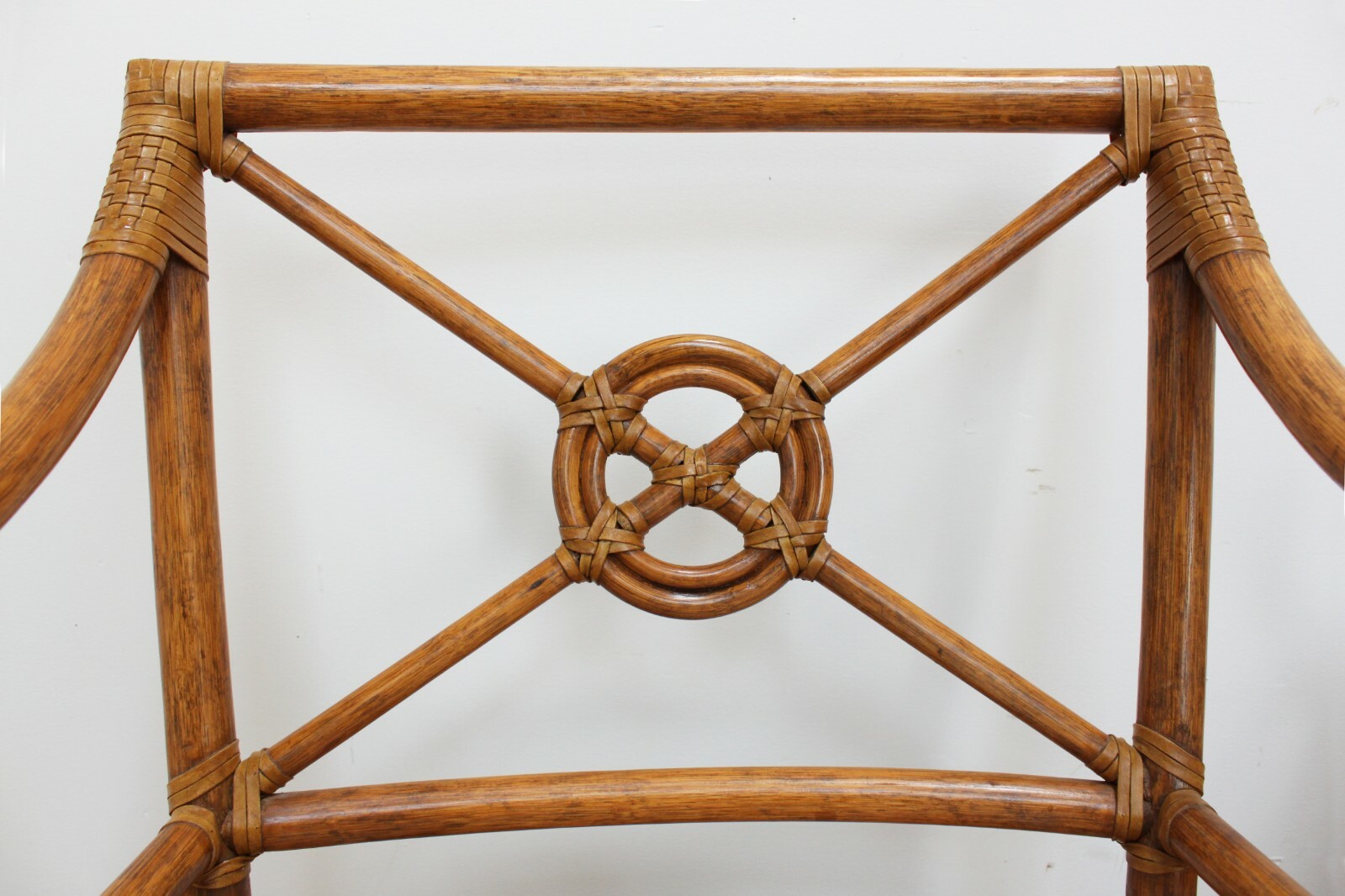 Pair Vintage McGuire Bamboo Rattan Accent Lounge Chairs Target Back