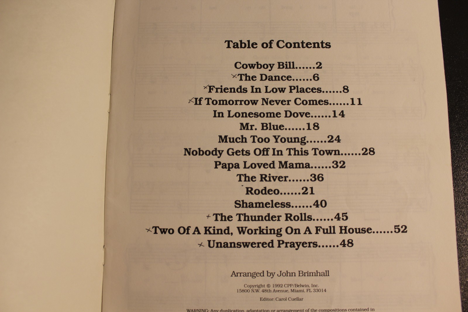 Best of Garth Brooks Songbook Easy Piano 1992