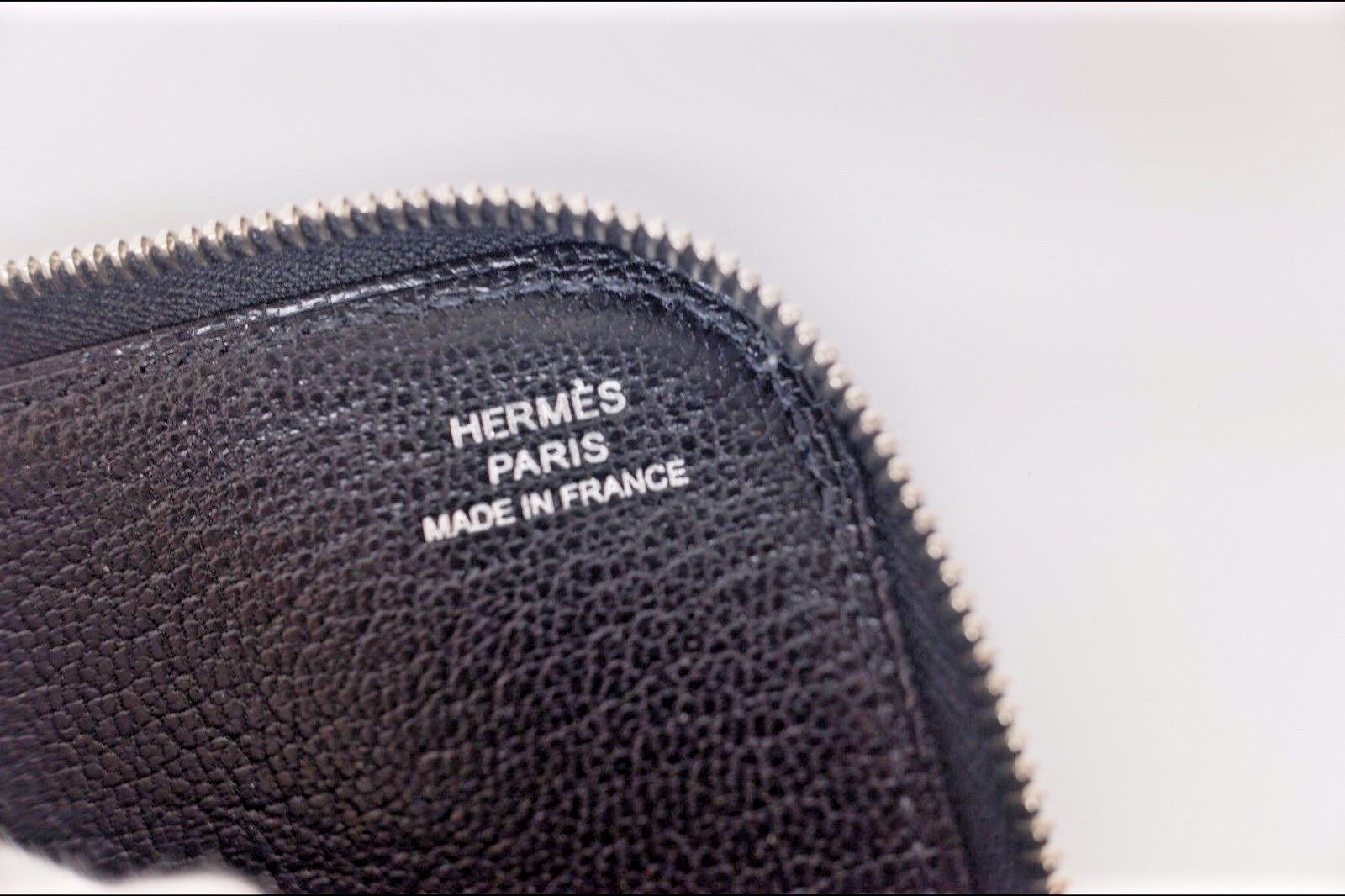 AUTHENTIC Hermes Leather Remix Zip Around Wallet Evercalf Perforated BLACK Rare