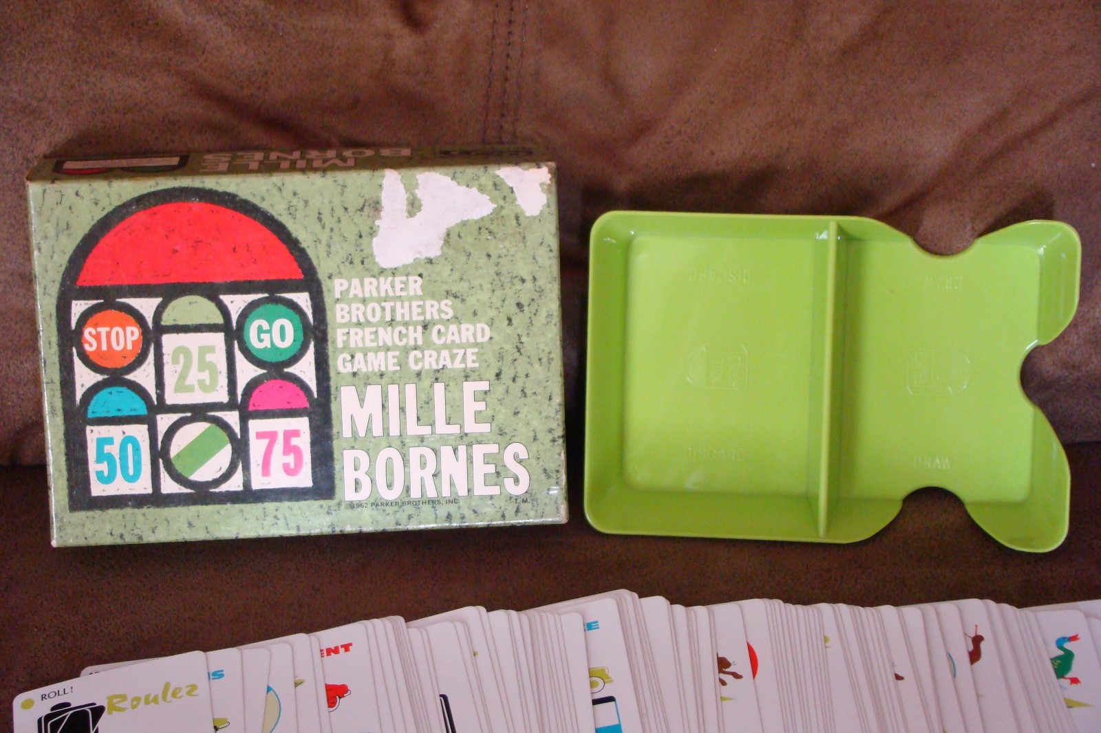 Vintage Parker Brothers Mille Bornes French Card 1962 Game Complete See Photos