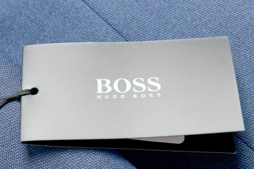 Pre-owned Hugo Boss Men's "novan5/ben2" Slim Fit 100% Wool Blue Two Button Suit