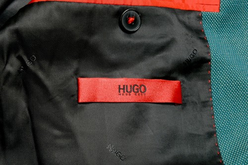 Pre-owned Hugo Boss "astian/hets" Men's 100% Wool Green Two Button Suit