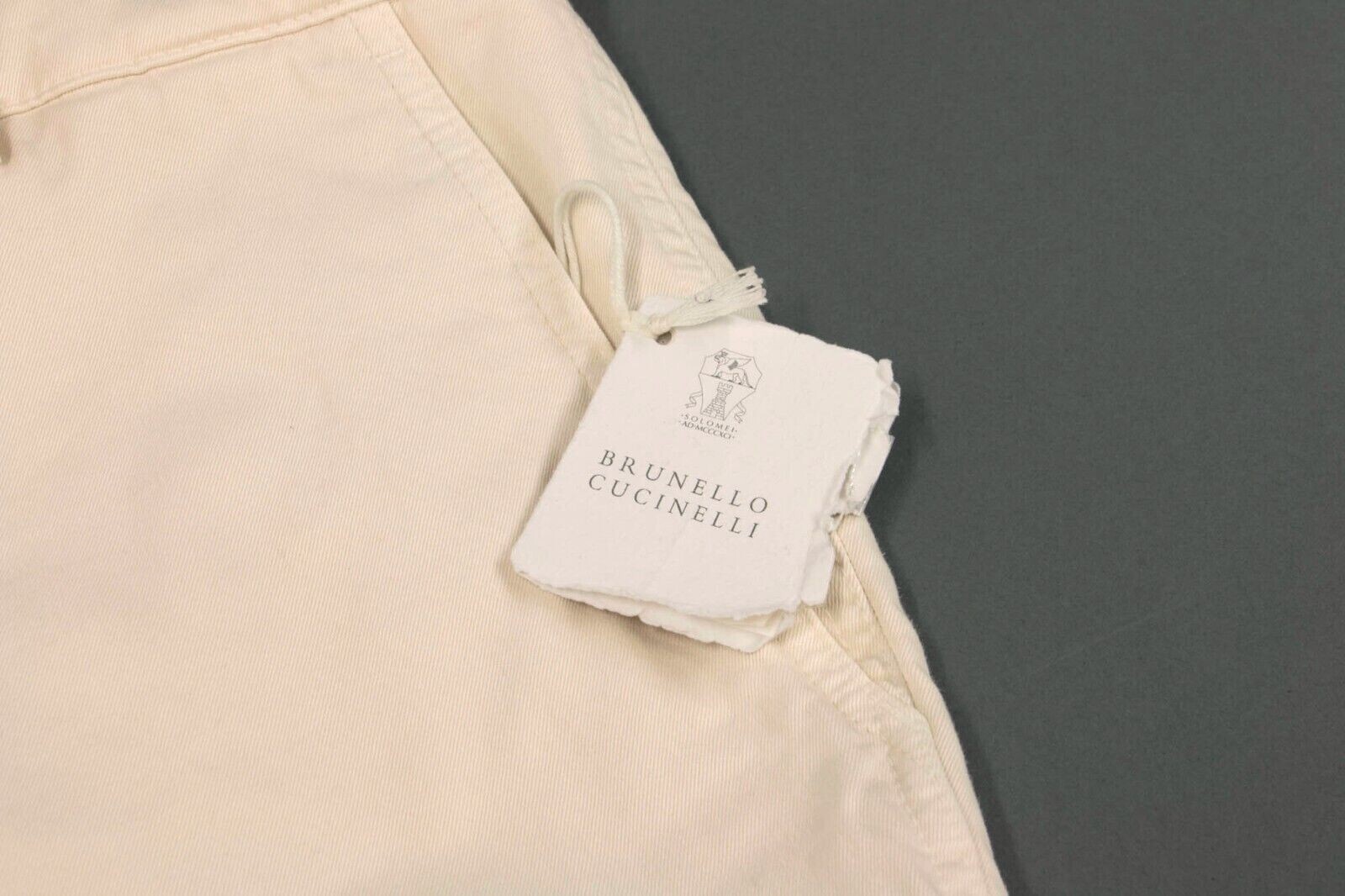 Pre-owned Brunello Cucinelli $1195  Men's "relaxed Fit" Cargo Pants A242 In White