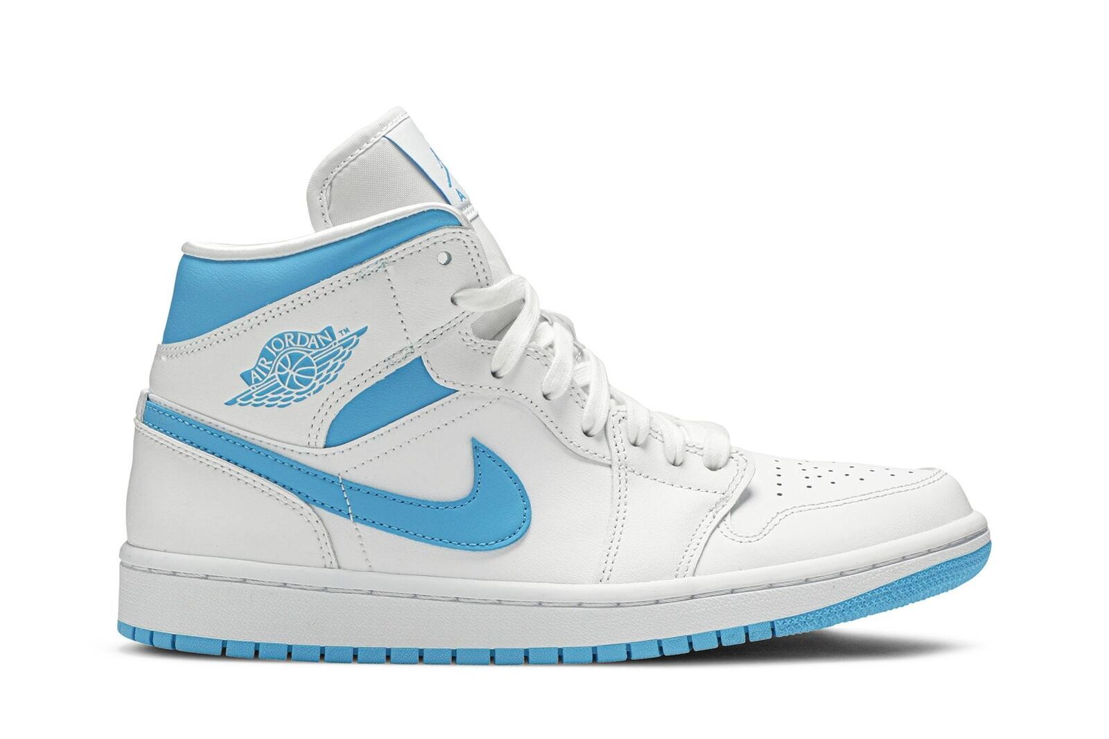 Pre-owned Jordan Air  Air  1 Mid 'unc' Bq6472-114 Women's Shoes In White/carolina Blue