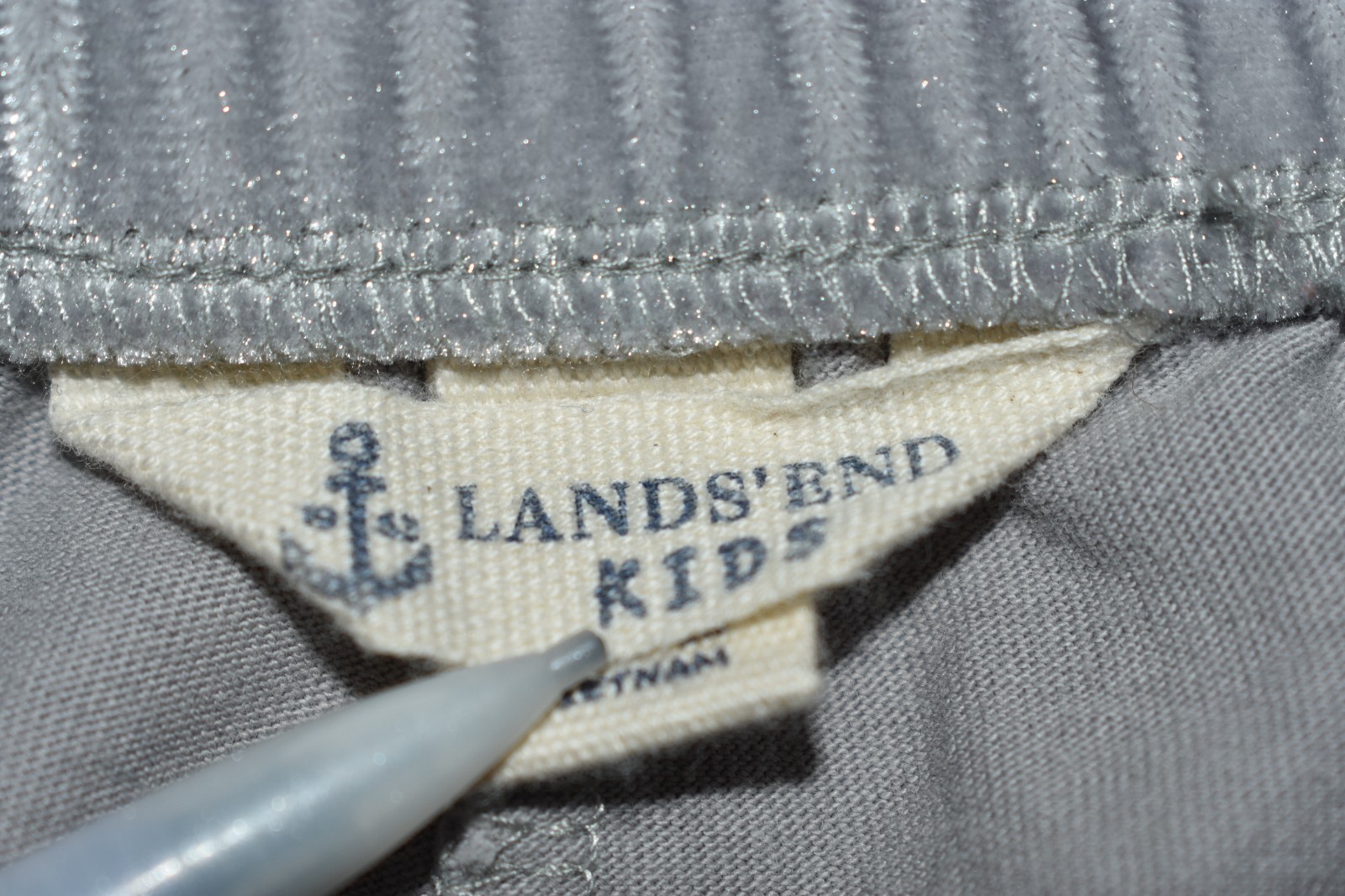 Lands' End Girls 7-8 S Velvet Velour Skirt Skort Gray Built in Shorts