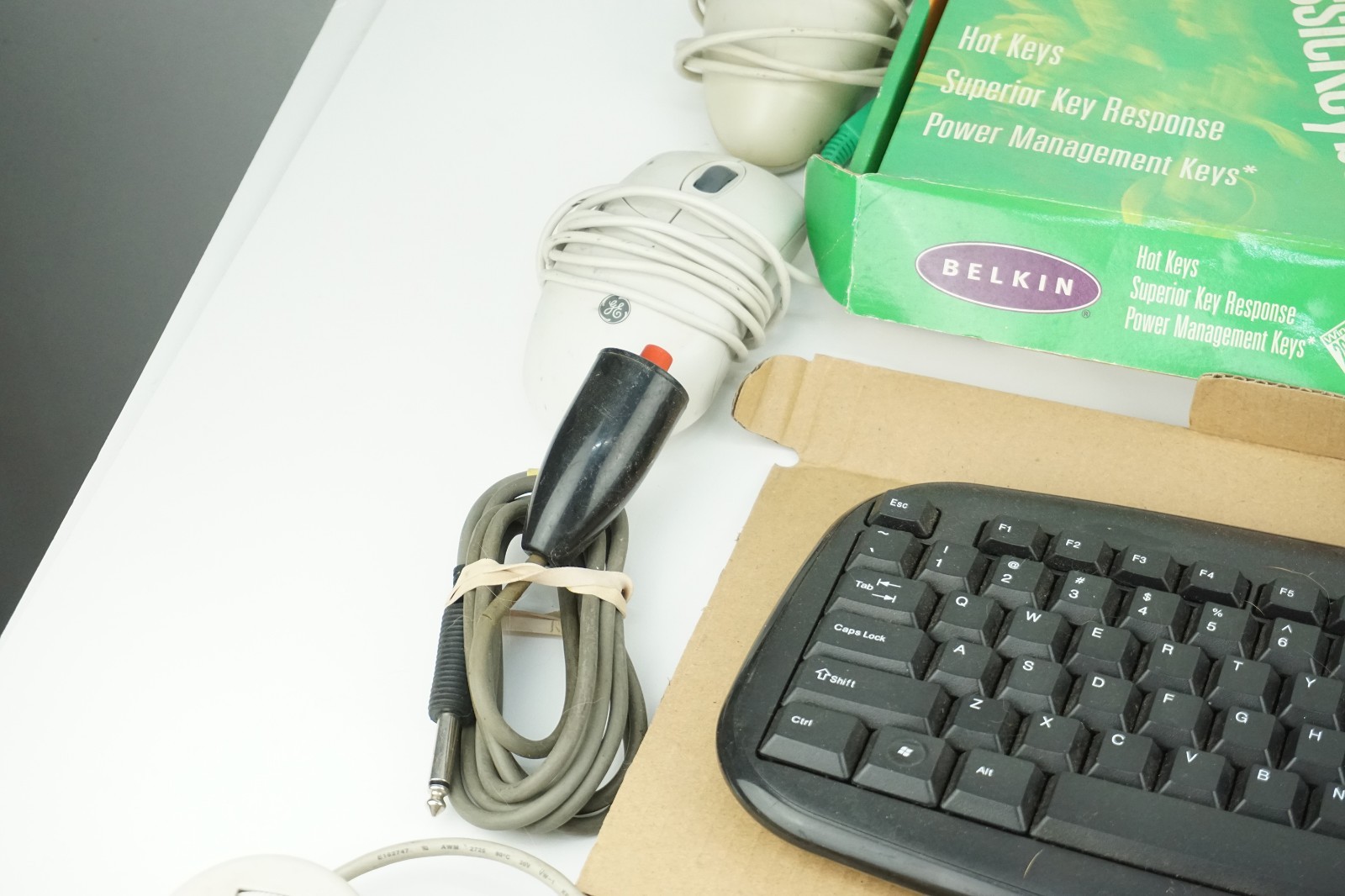 Lot of Computer Keyboards, Vintage Computer Mice and Other Misc Cords