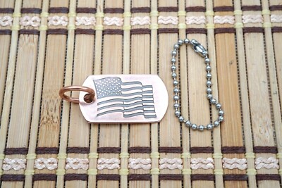 Steel flame dog tag top
