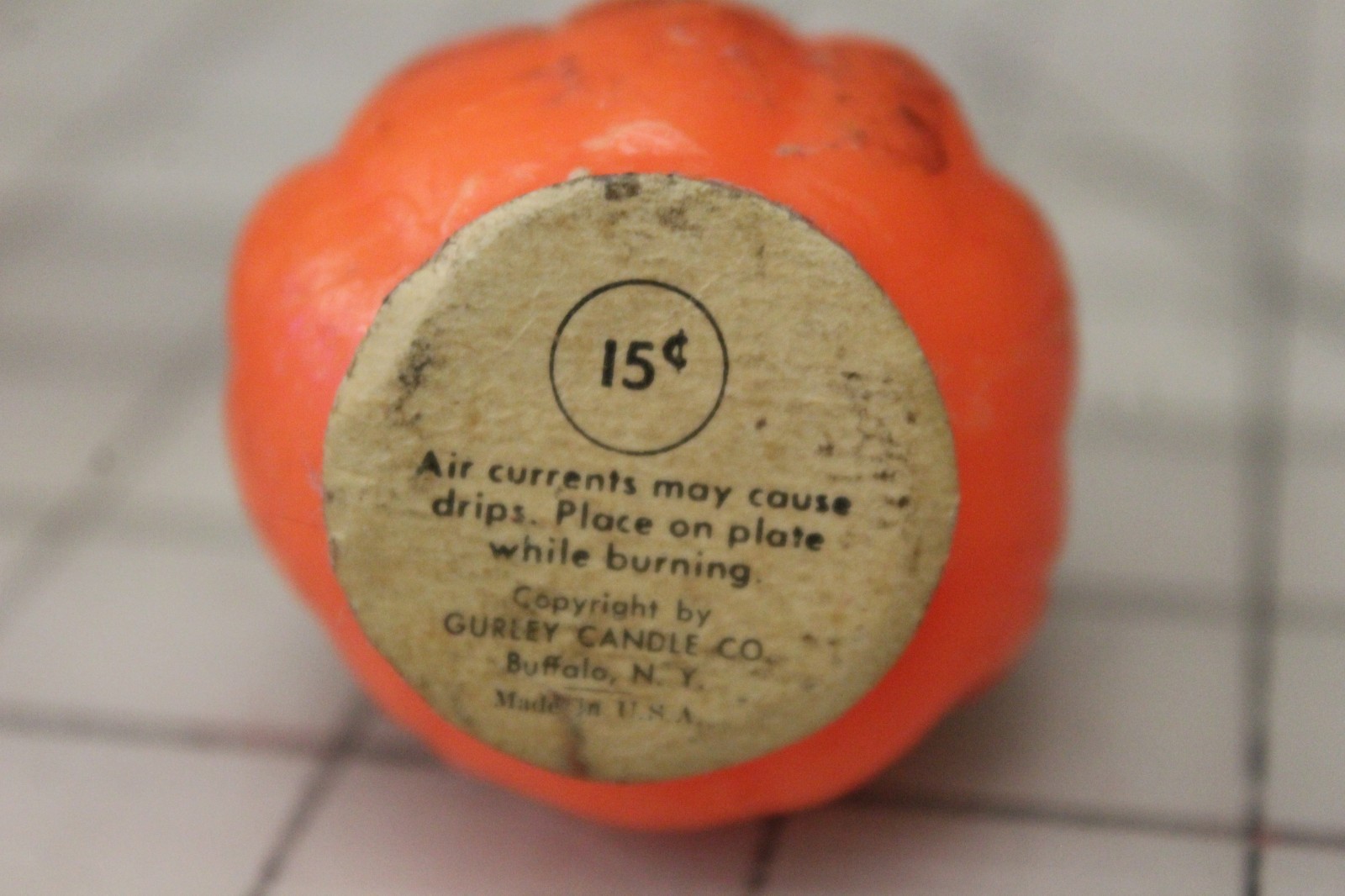 vintage Halloween GURLEY CANDLE LOT OF 3 jack-o-lantern with hat & 2 pumpkins