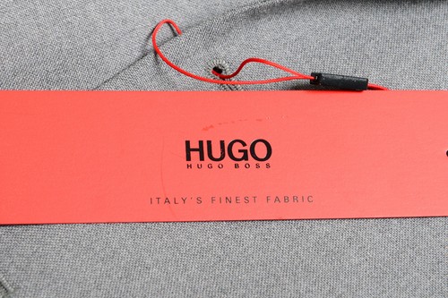 Pre-owned Hugo Boss Men's "anfred/frido184f1" Extra Slim Fit 100% Wool Two Button Suit In Gray