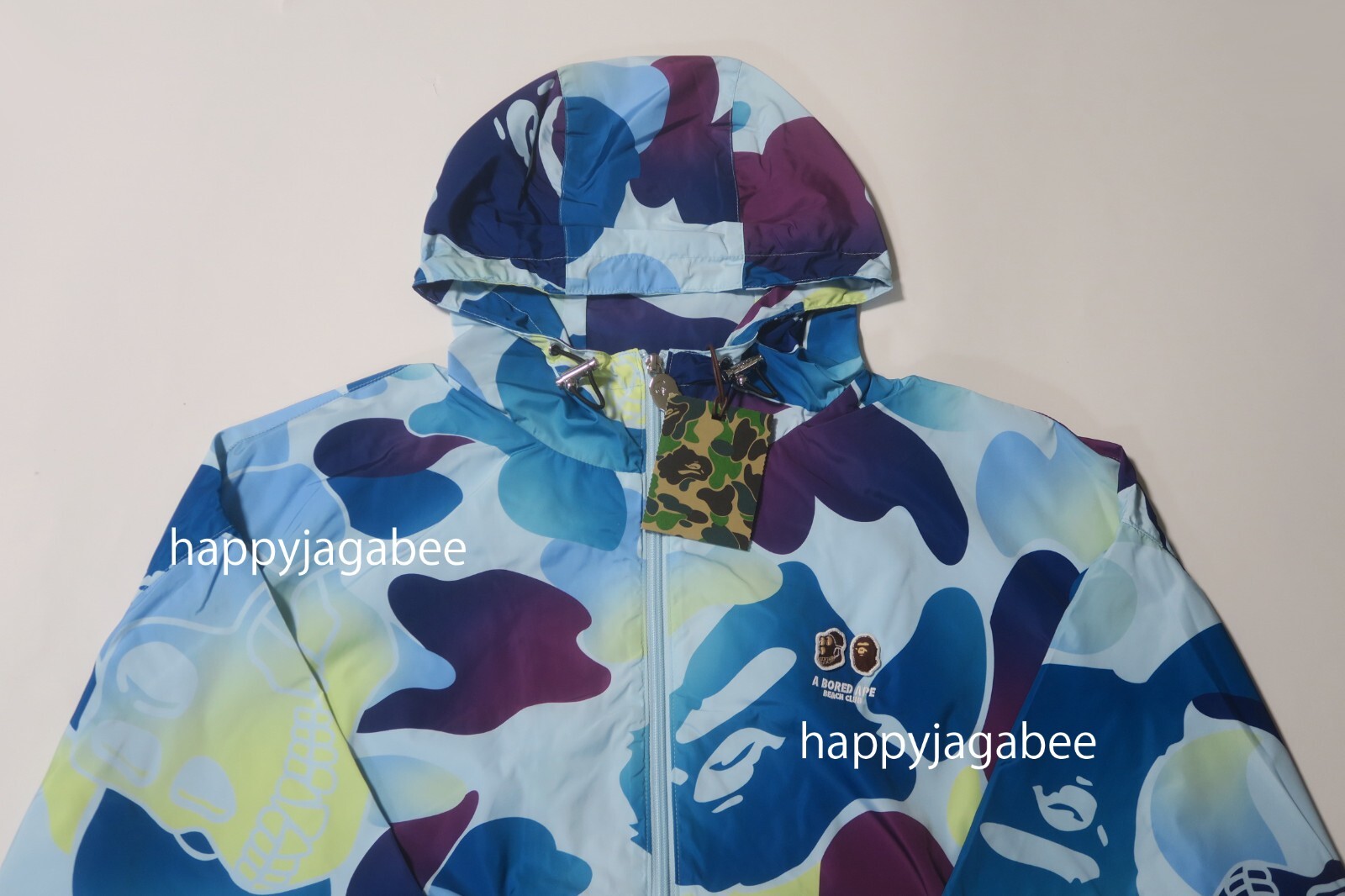 Pre-owned Bape A Bathing Ape Men's  X Bayc Season 2 Light Weight Jacket Blue 1k73140903