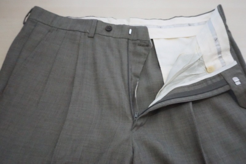 Valentino Vintage Light Brown Woven 2 Pc Suit Jacket Pants Sz 42R