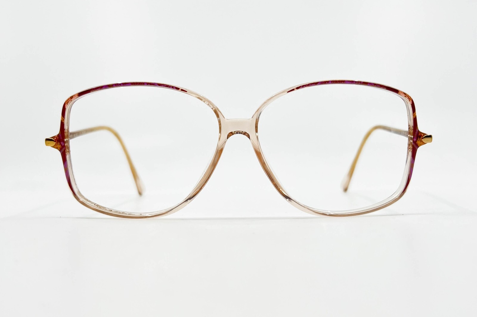 VTG Silhouette M 1767 Red Clear Rose Butterfly Frames