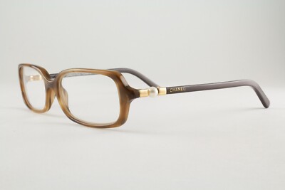 Authentic Chanel Collection Perle 3154-H c. 1101 51mm Brown Marble Frames Italy
