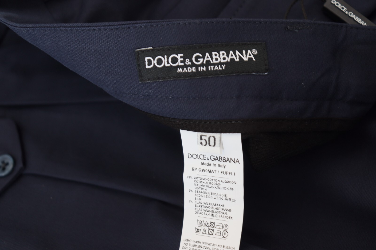 Pre-owned Dolce & Gabbana Shorts Blue Chinos Cotton Stretch Casual It50/w36/l Rrp 600usd