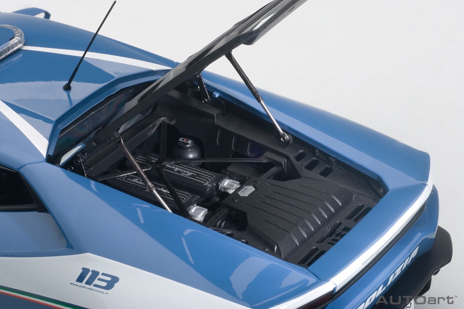 1/18 Lamborghini Huracan LP610 Police Car Blue Model Car By