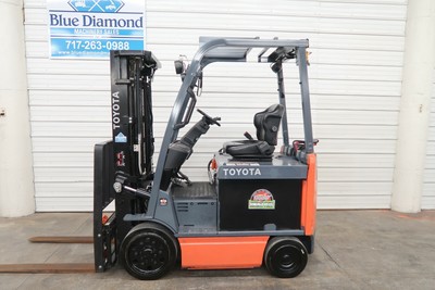 2015' Toyota 8FBCU25, 5,000# Electric Forklift, 48 Volt Battery, 3 Stage, 4 Way