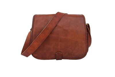 Leather Messenger Bag DSLR SLR Camera Padded Case Satchel Briefcase Crossbody