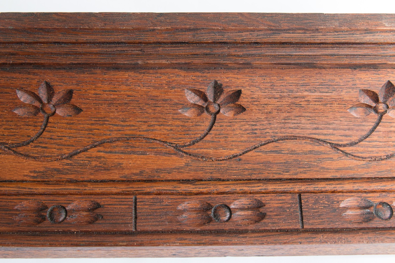 Large Antique French Carved Walnut Shelf & Plate Rack