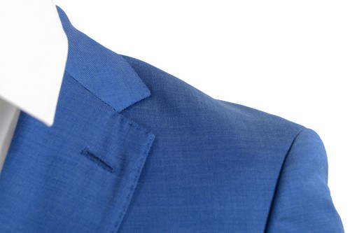 Pre-owned Hugo Boss Men's "johnstons5/lenon1" Regular Fit 100% Wool Blue Two Button Suit