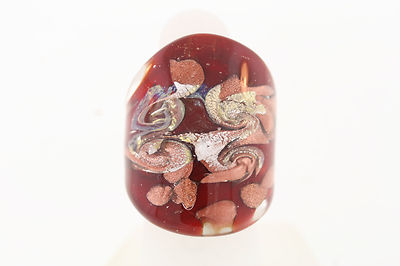Nwot Venetiaurum Veneziana Vetro Murano Rosso Argento & Rame Vetro Anello