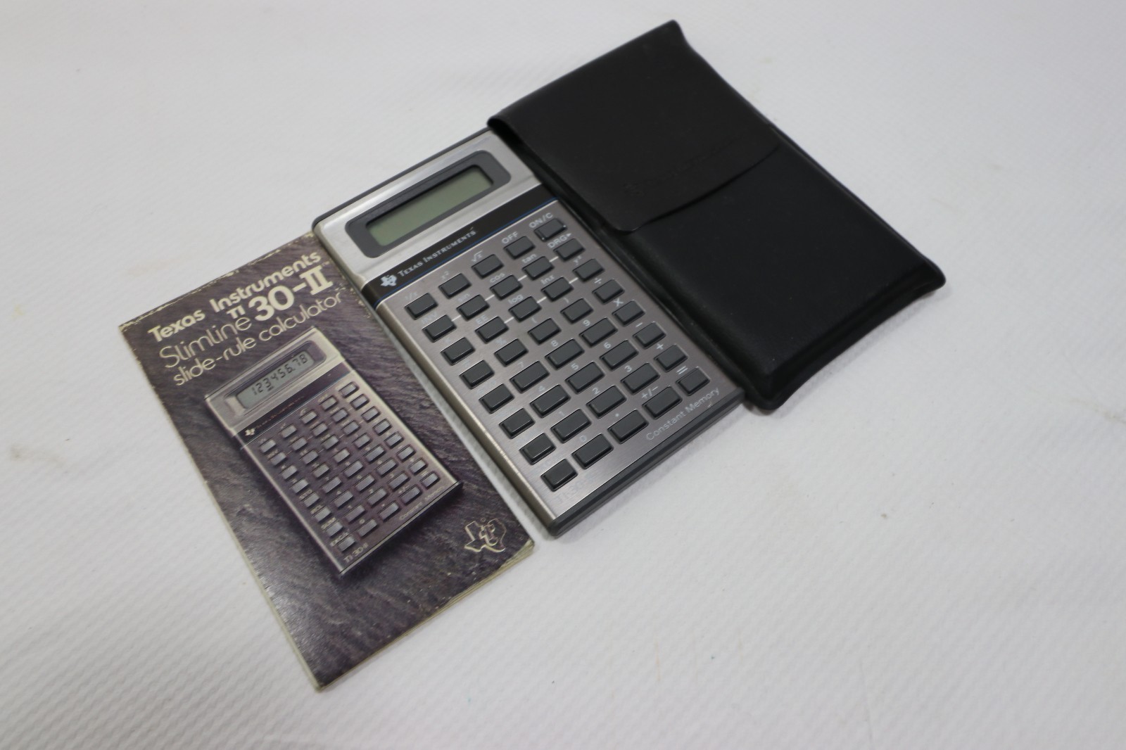 Texas Instruments TI-30 II Case Manual Slimline Slide rule Calculator Vintage