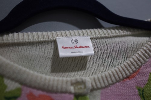 Hanna Andersson Sweater Girls Size 140 Floral Button Front Cardigan US 10  C