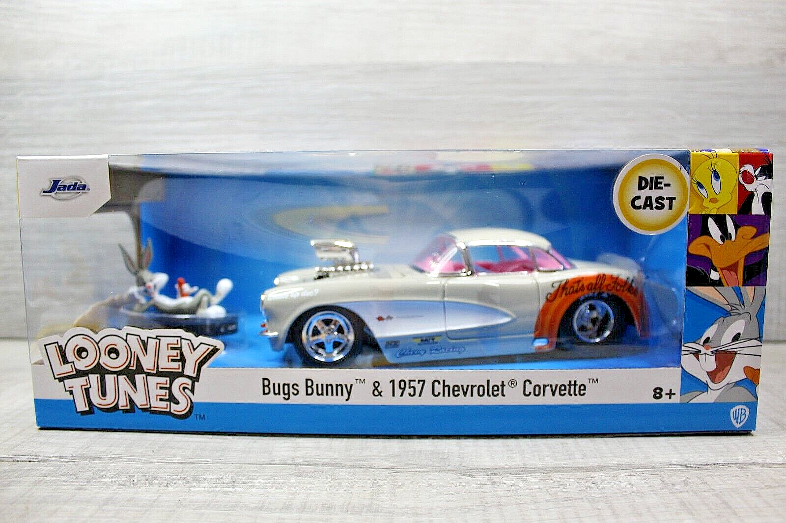Jada Looney Tunes Bugs Bunny + 1957 Chevrolet Corvette 1:24