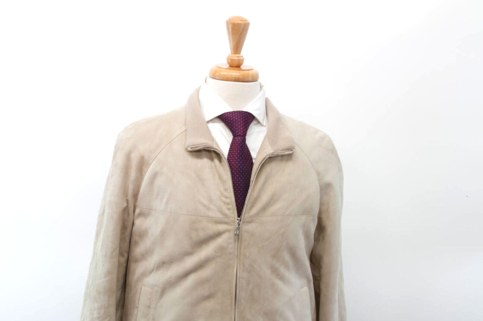 Pre-owned Brunello Cucinelli Nwt$7995  Leather Suede Puffer Bomber Jacket W/logo Zip M A232 In Khaki-taupe