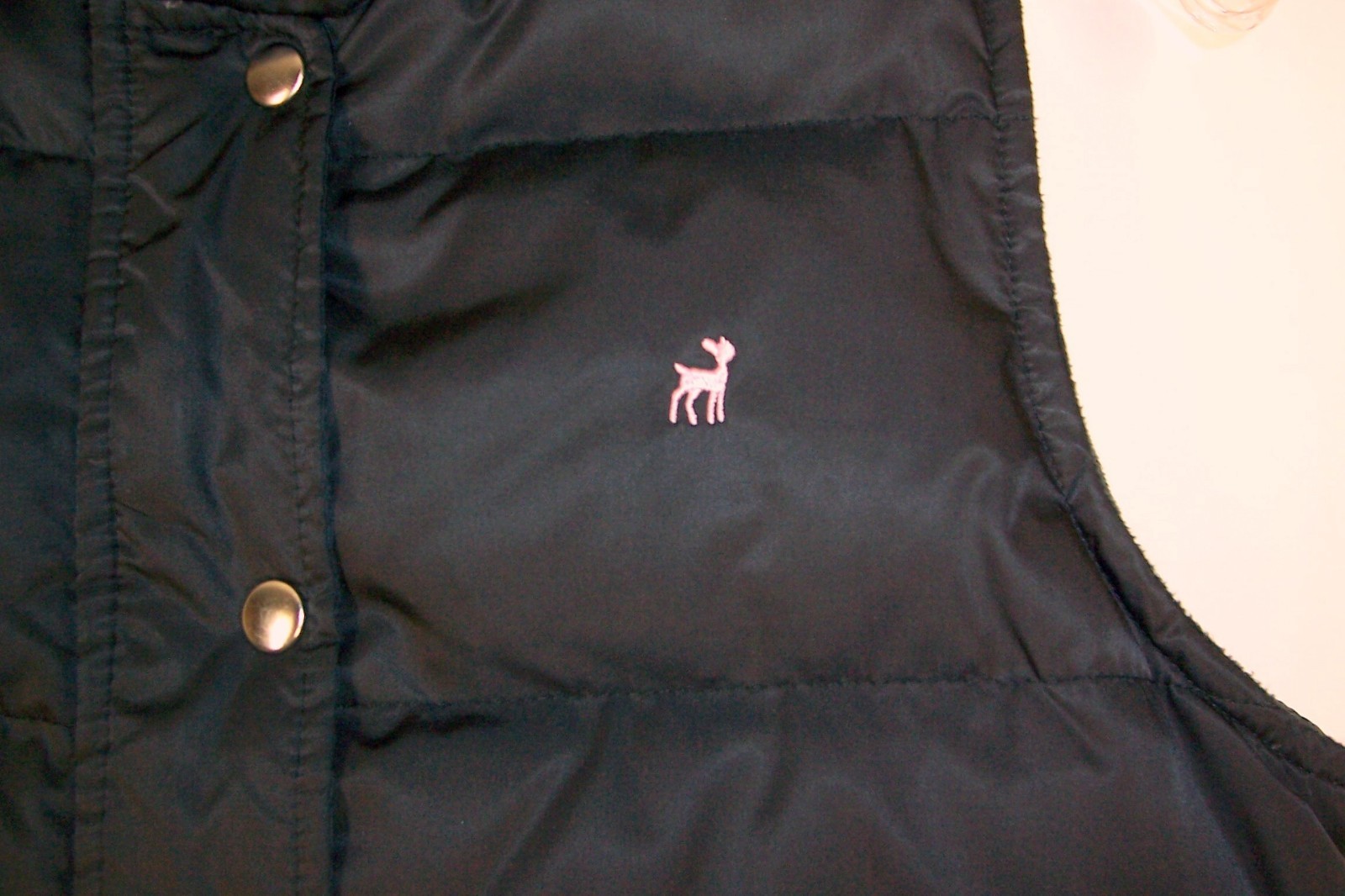 Old Navy Black Down Puffer Vest S 6 7 Fleece Lined