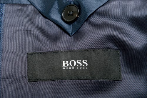 Pre-owned Hugo Boss Men's "johnstons5/lenon1" Regular Fit 100% Wool Blue Two Button Suit