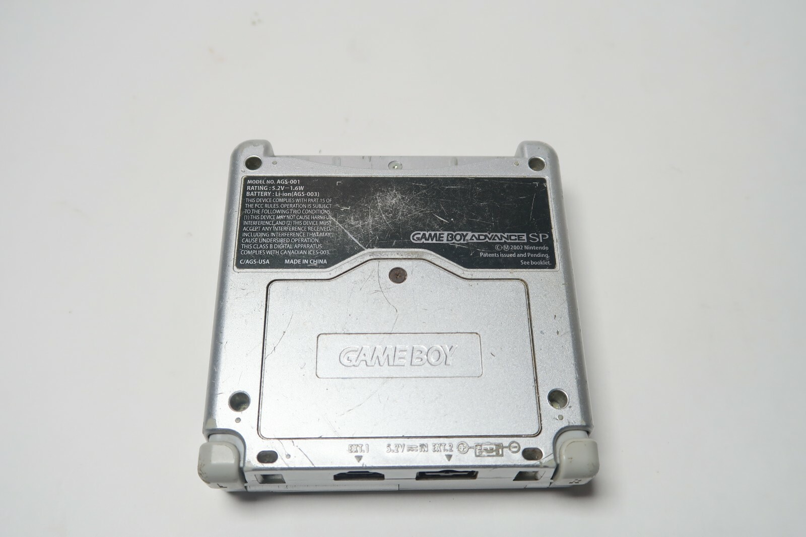 Nintendo Game Boy Advance SP Silver Handheld Console AGS-001