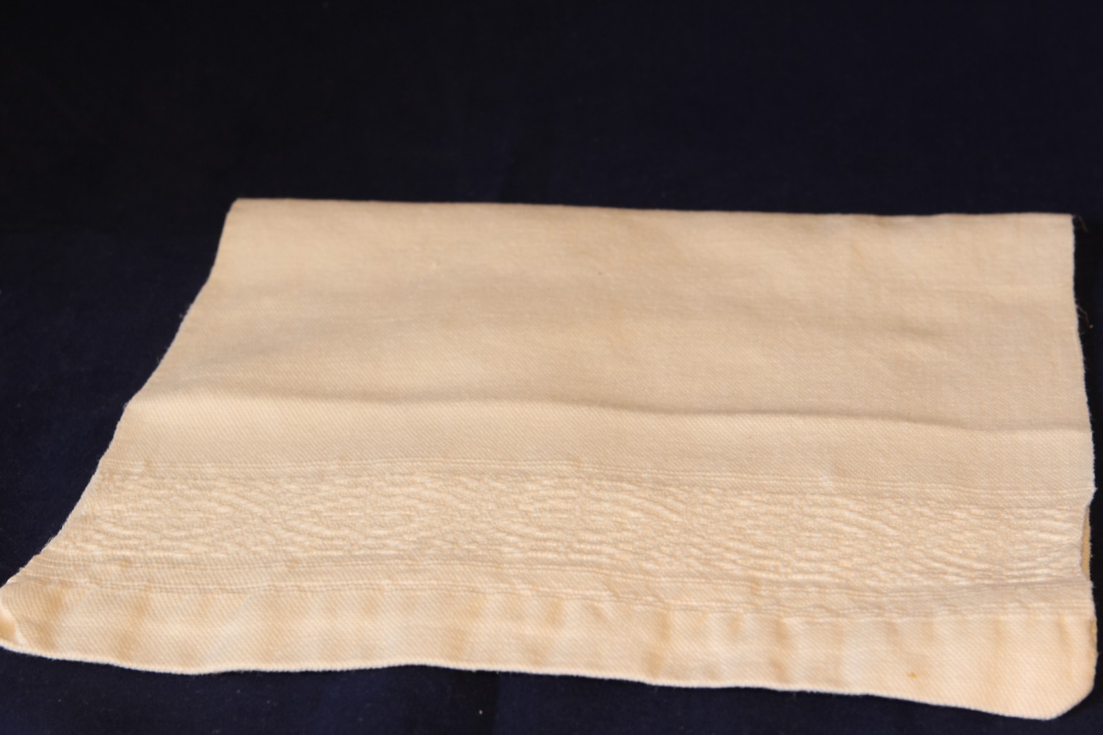 VTG  Fingertip / Hand Towel / Tea Towel / Dish Towel  White w/ White Stitching